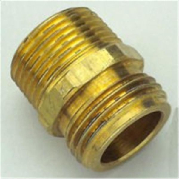 Pipers Pit 53038 Brass Hose To Pipe Fitting .75 Male Hose x .75 Male Pipe Thread x .5 Female Pipe Thread PI437554